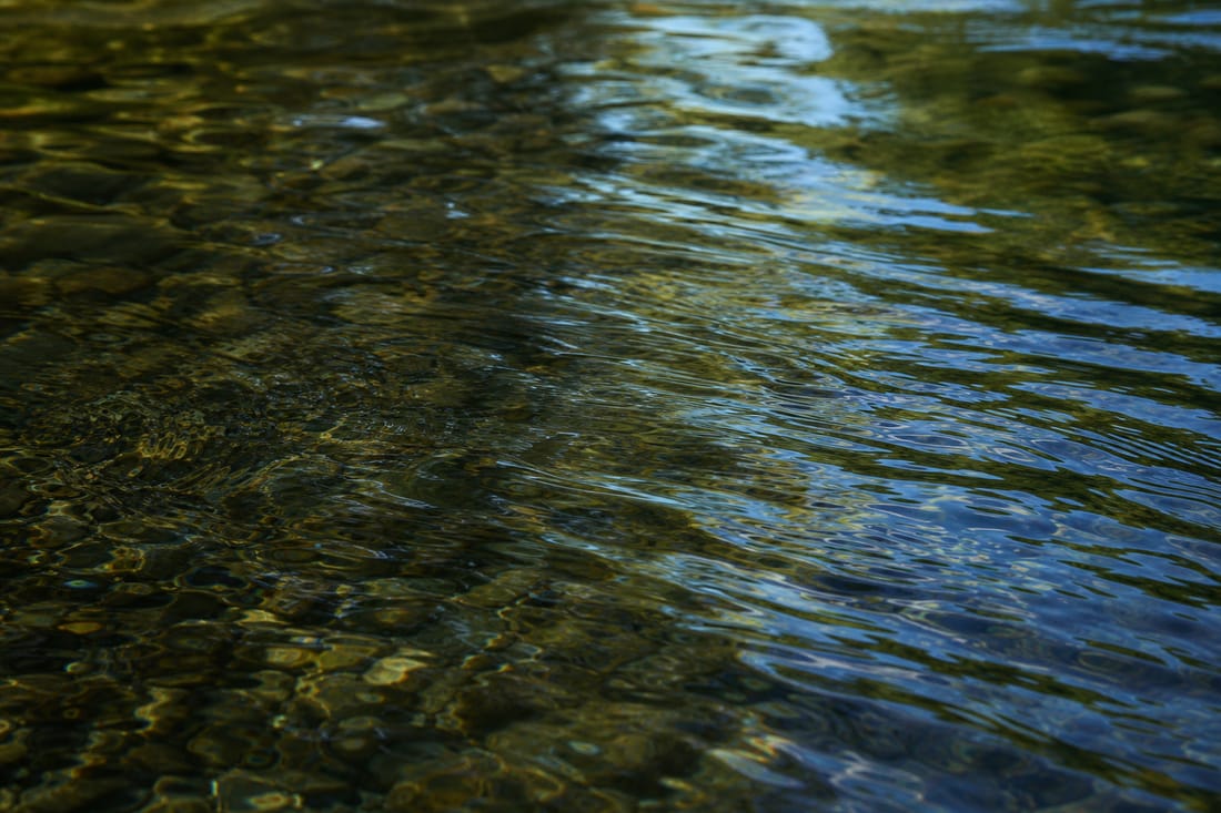 Beispiel: ruhige Wasseroberfläche eines klaren Flusses